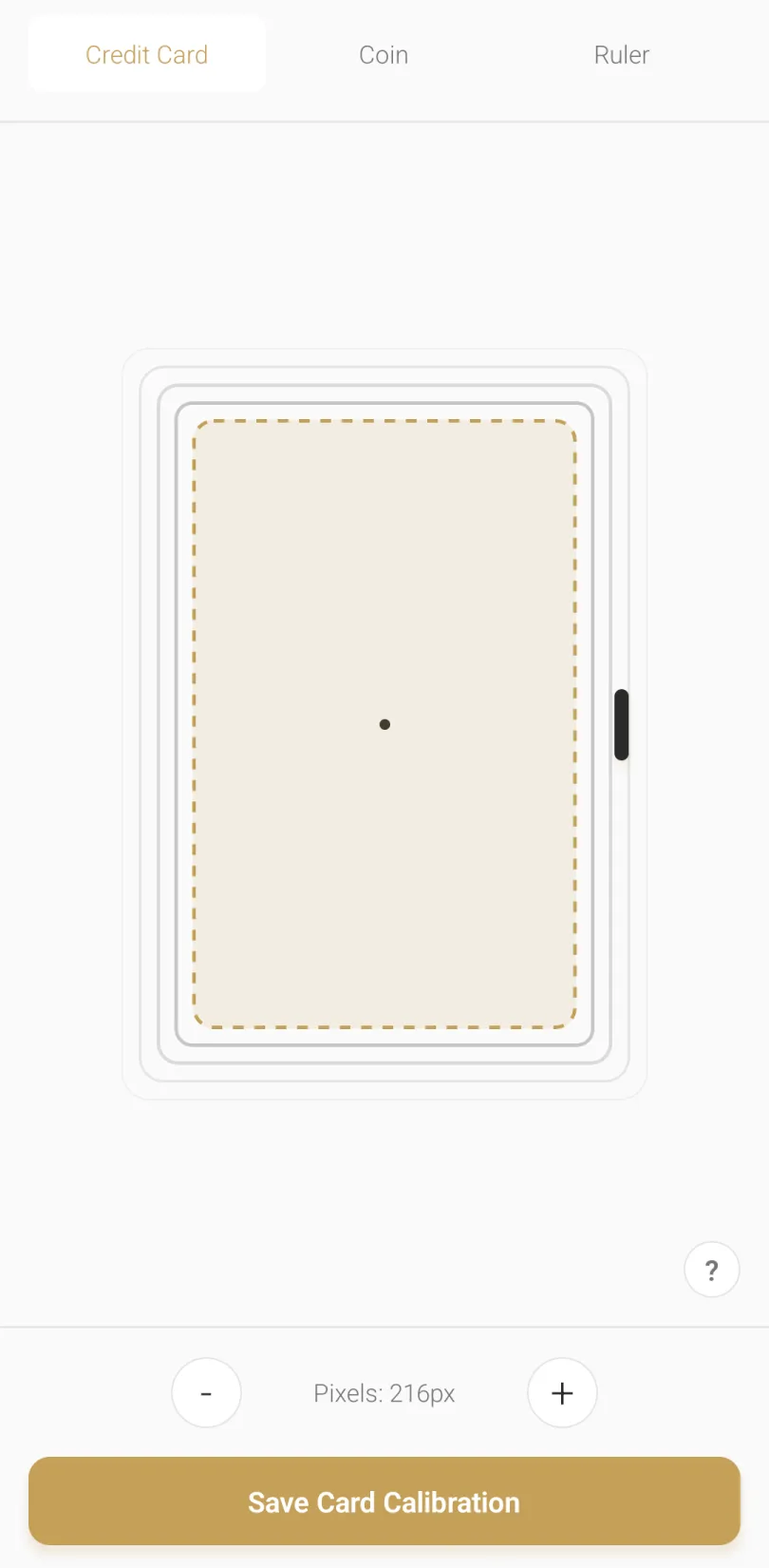 Astraia calibration screen